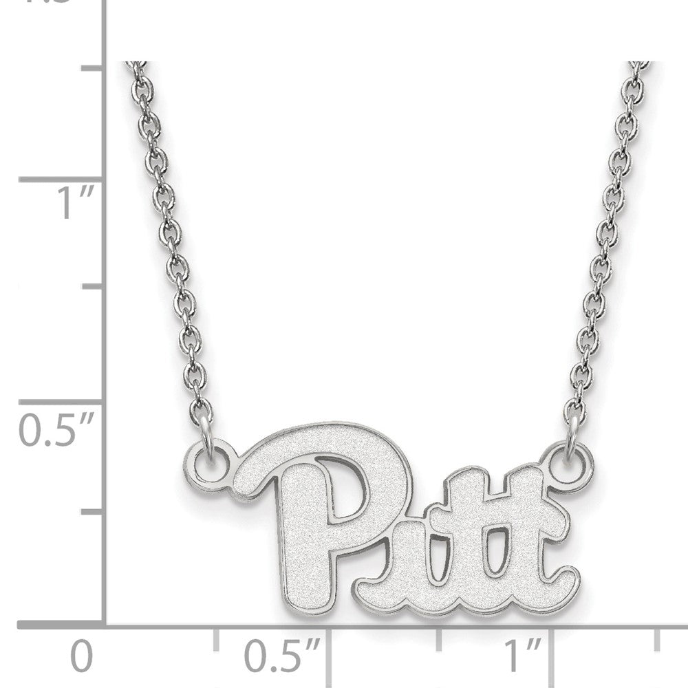 Sterling Silver Rhodium-plated U. of Pittsburgh Small Pendant Necklace