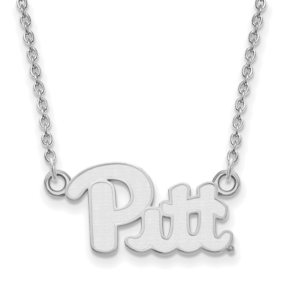 Sterling Silver Rhodium-plated U. of Pittsburgh Small Pendant Necklace