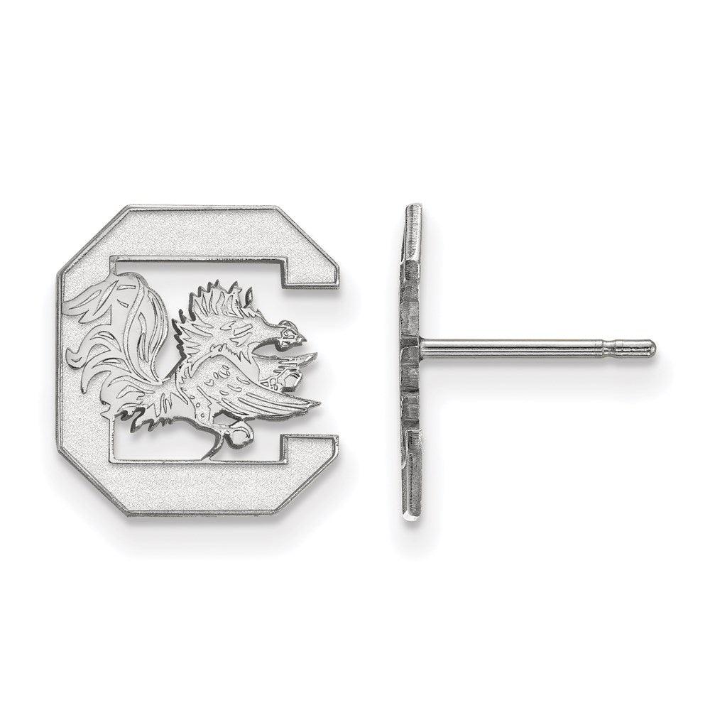 Sterling Silver Rhodium-plated U. of South Carolina Small Post Earrings