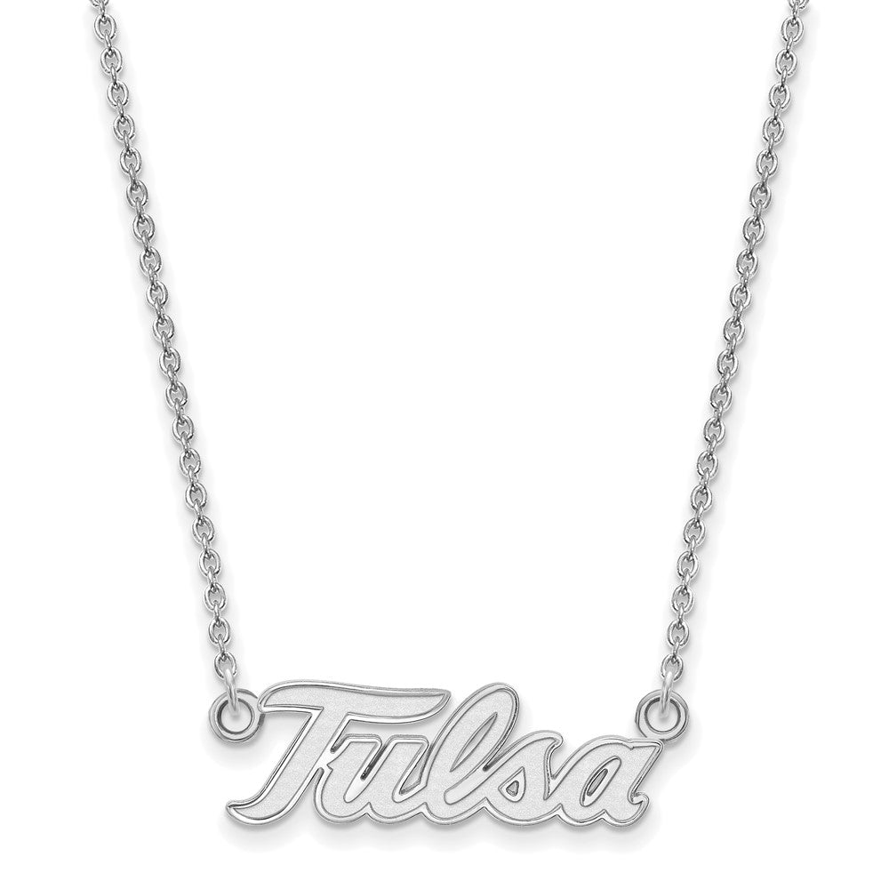 Sterling Silver Rhodium-plated Univ. of Tulsa Large Pendant Necklace
