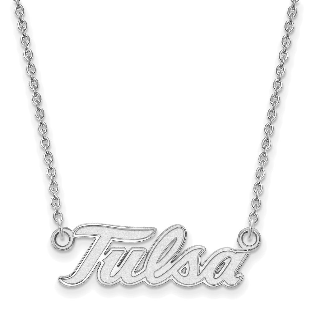 Sterling Silver Rhodium-plated Univ. of Tulsa Large Pendant Necklace