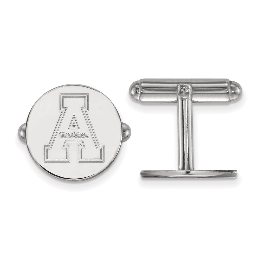 Sterling Silver Rhodium-plated Appalachian State University Cuff Links