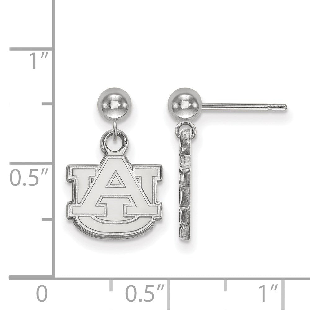 Sterling Silver Rhod-plated Auburn Univ. A-U Dangle Post Earrings