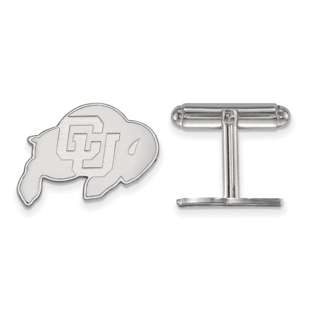Sterling Silver Rhodium-plated University of Colorado Cuff Links