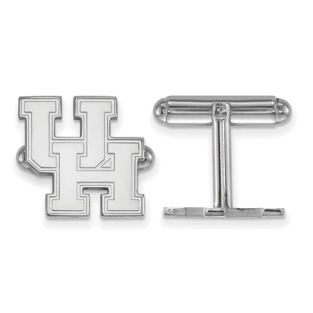 Sterling Silver Rhodium-plated University of Houston Cuff Links