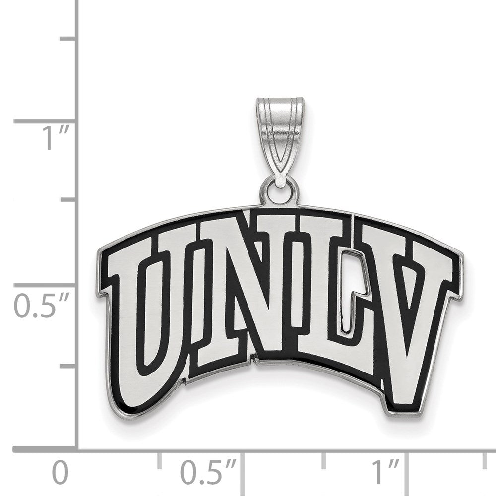 Sterling Silver Rhodium-plated U. of Nevada-Las Vegas Large Enamel Pendant