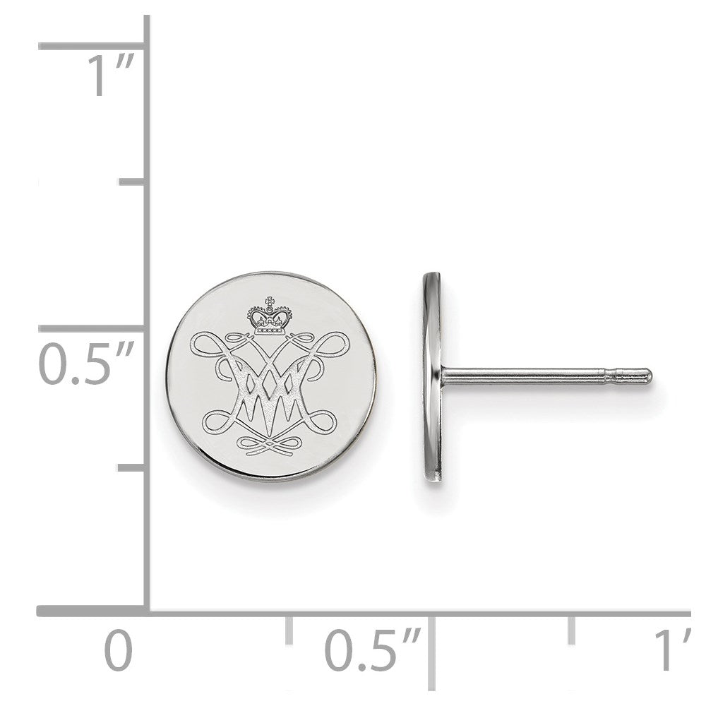 Sterling Silver Rhodium-plated William and Mary XS Disc Earrings