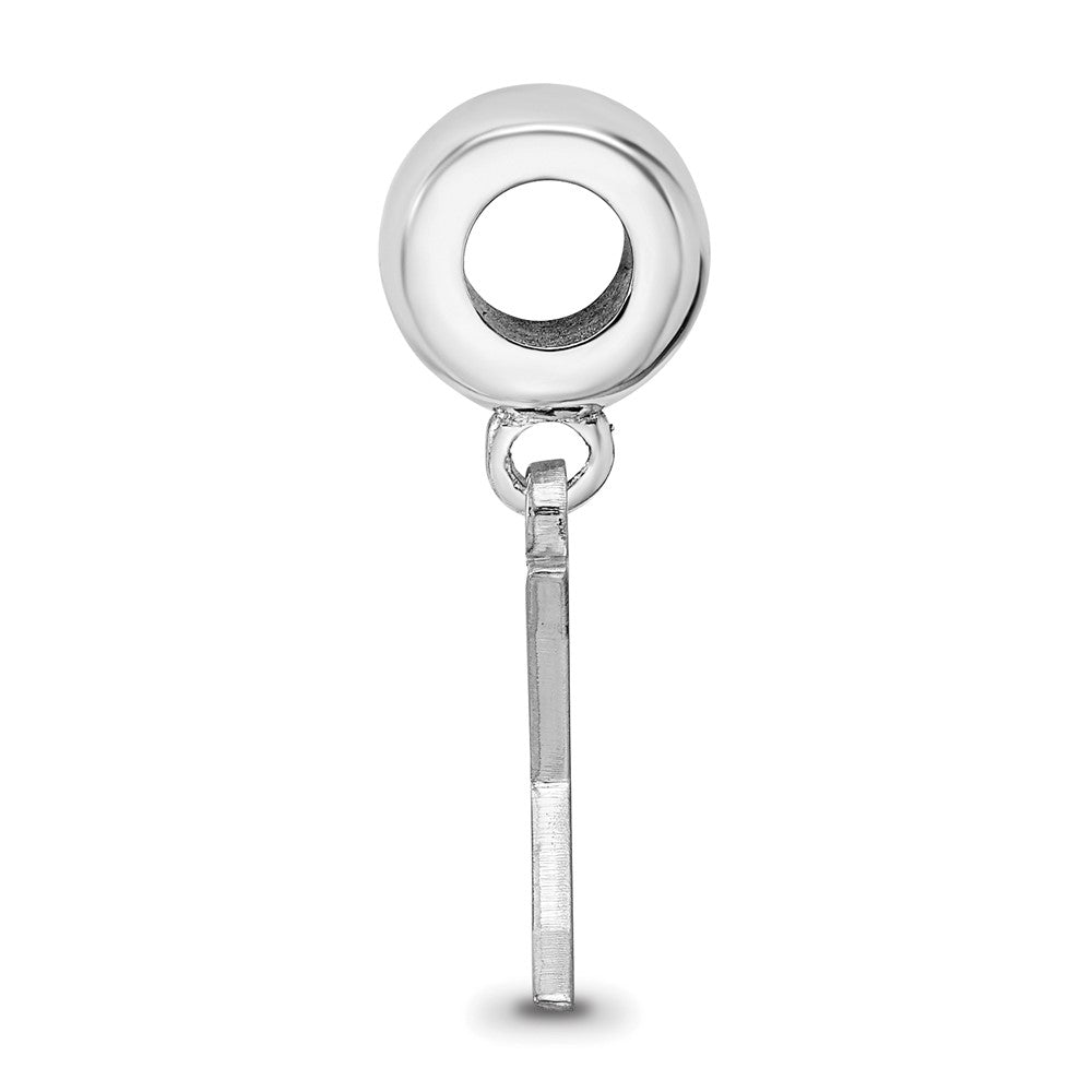Sterling Silver Rhodium-plated Xavier University Small Dangle Bead