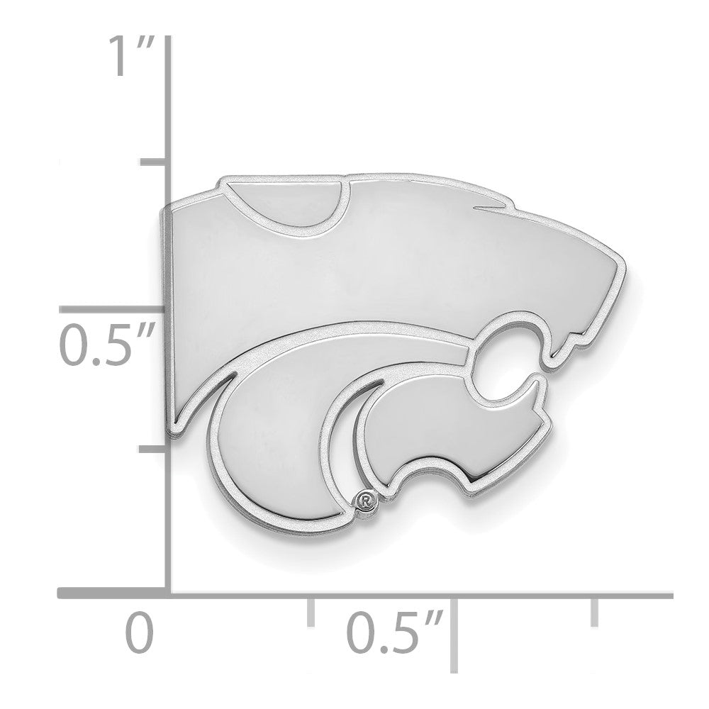 Sterling Silver Rhodium-plated Kansas State University Lapel Pin