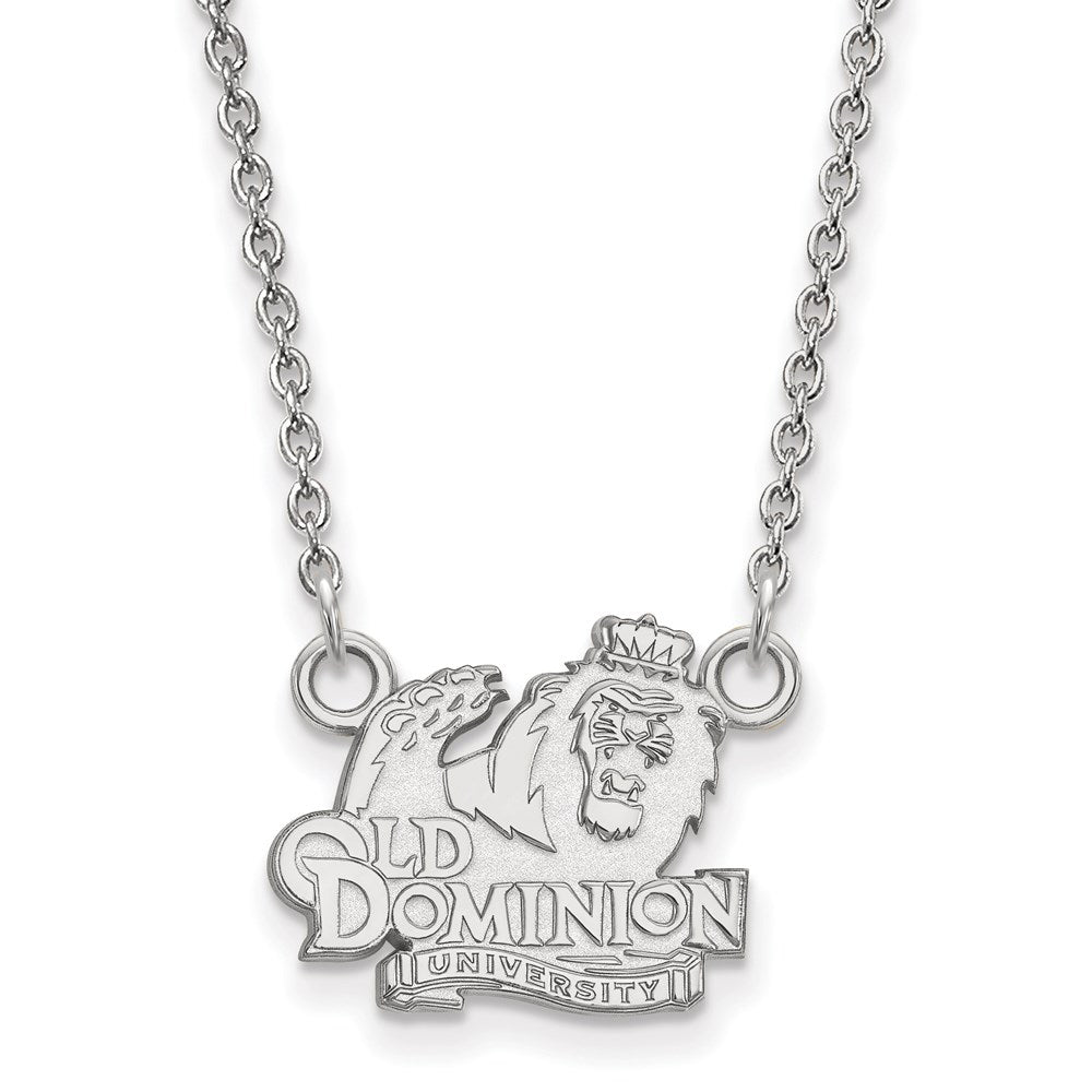 Sterling Silver Rhodium-plated Old Dominion U. Small Pendant Necklace