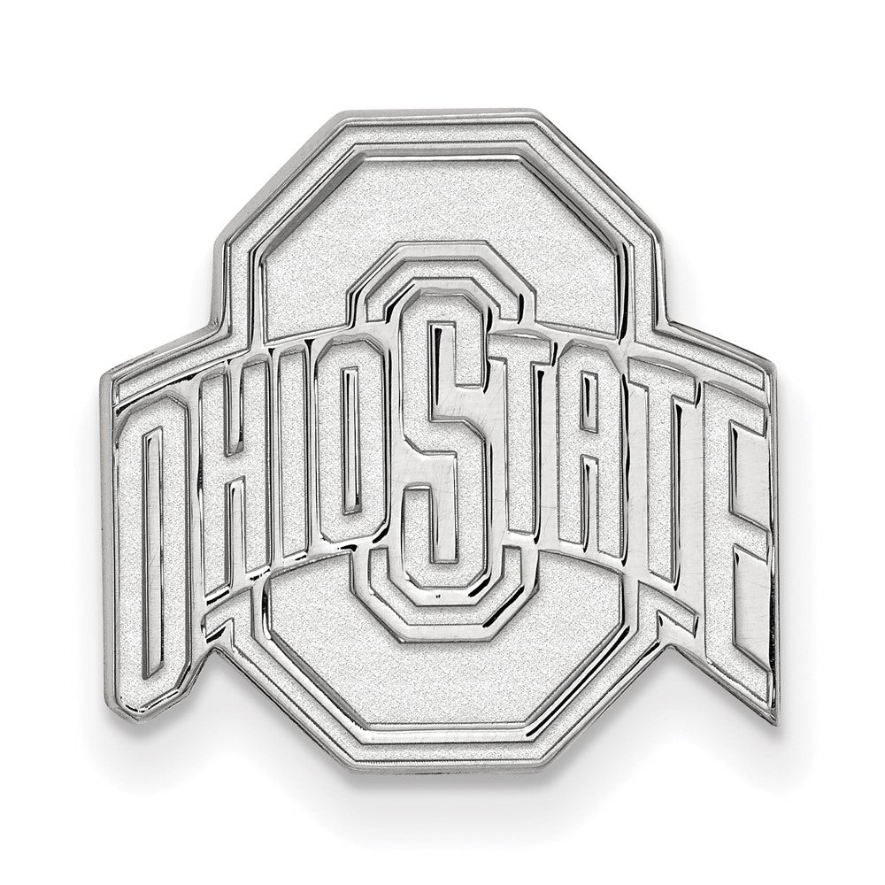 Sterling Silver Rhodium-plated Ohio State University Lapel Pin