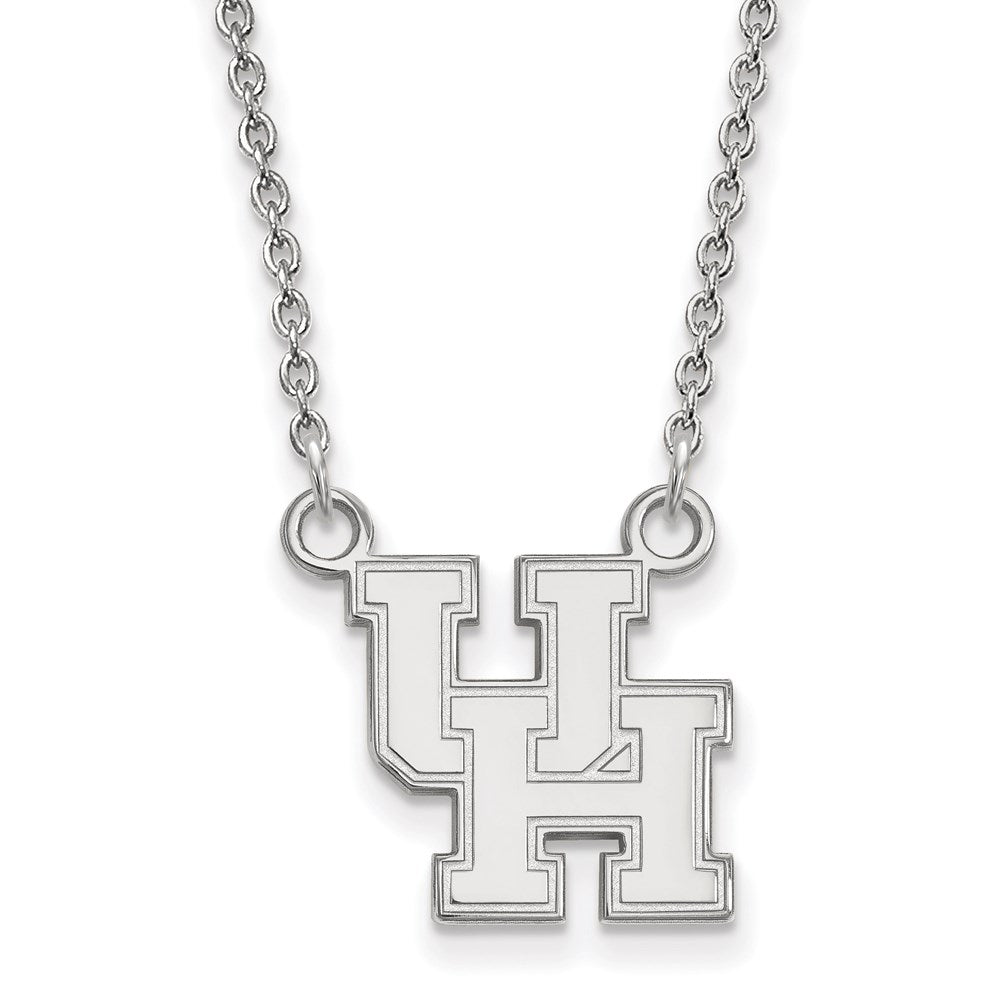 Sterling Silver Rhodium-plated Univ. of Houston Small Pendant Necklace