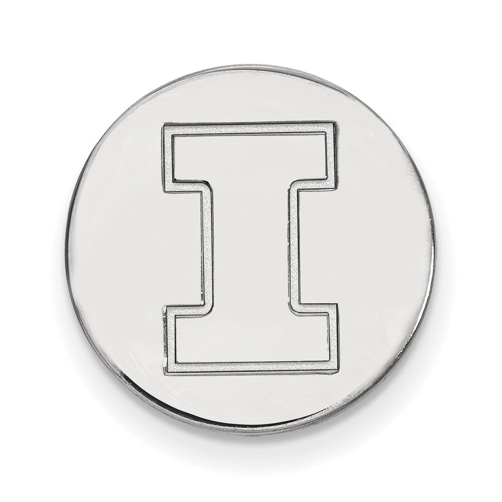 Sterling Silver Rhodium-plated Univ. of Illinois Letter I Lapel Pin