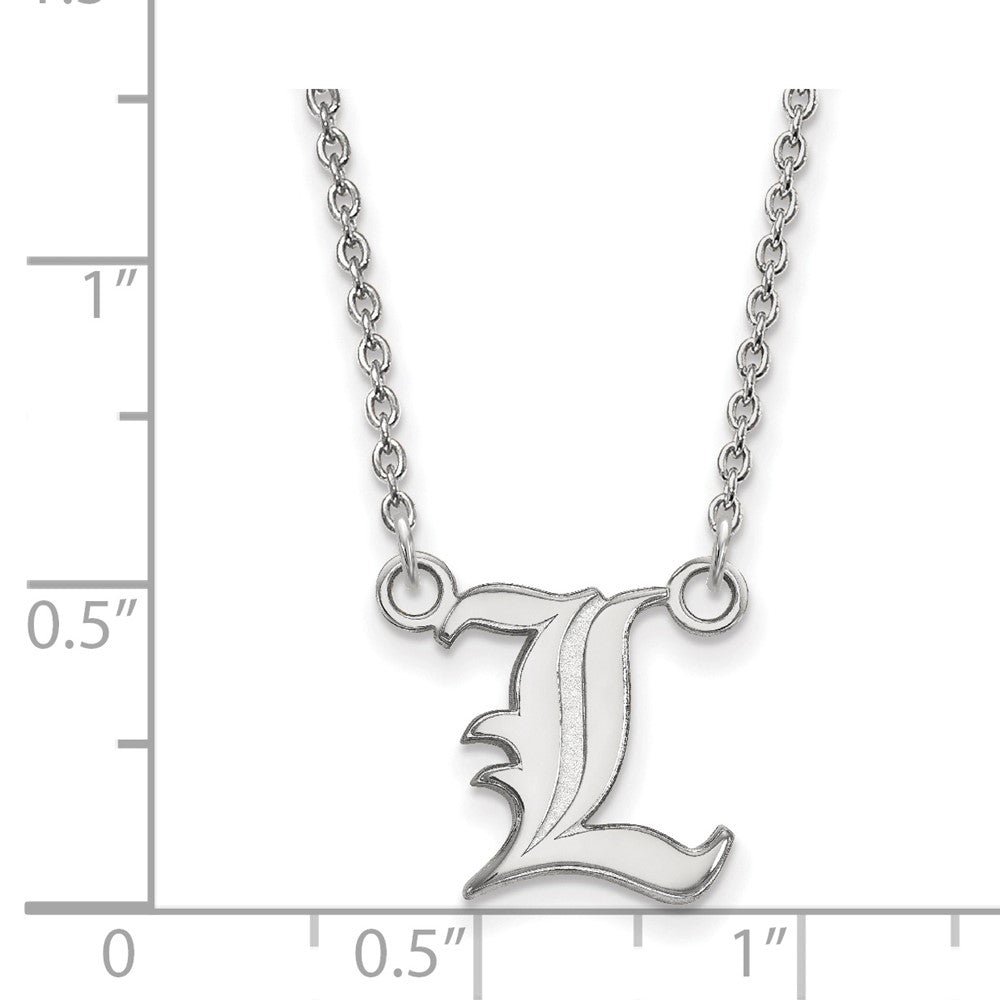 Sterling Silver Rhodium-plated U. of Louisville Small Pendant Necklace