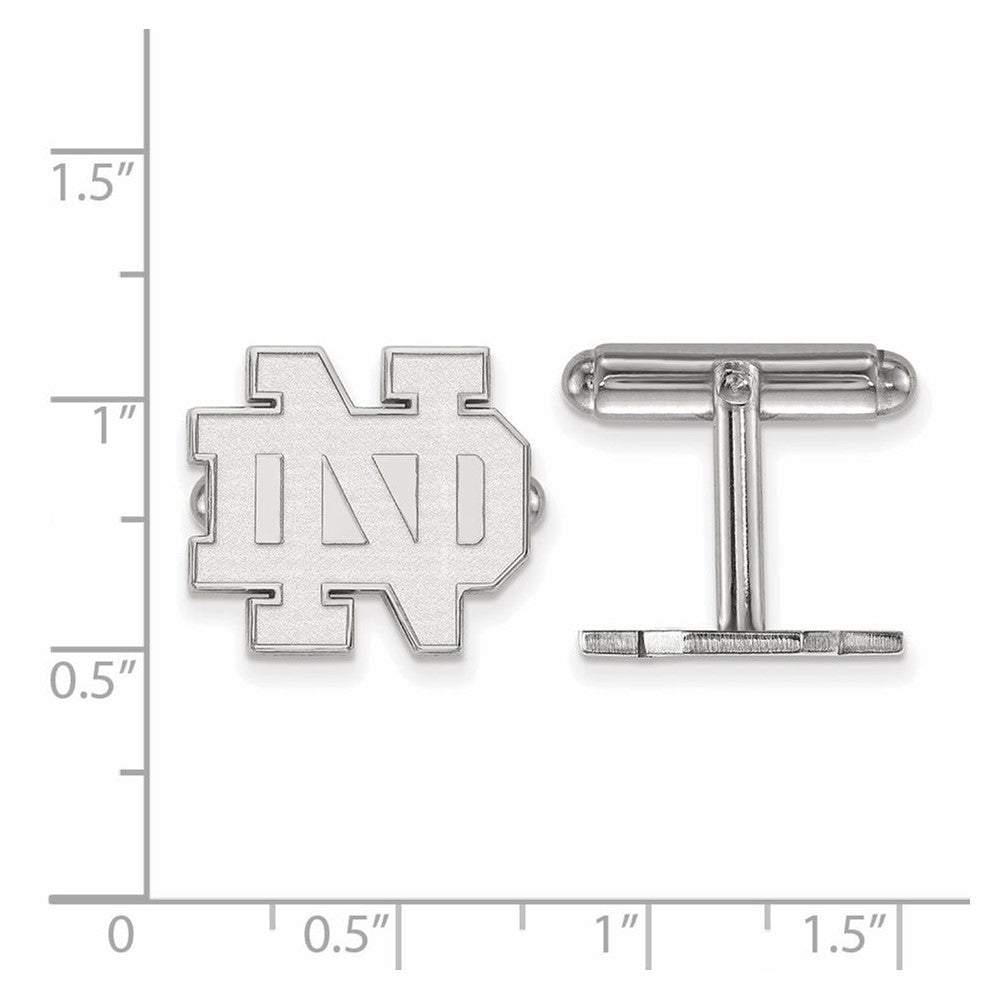 Sterling Silver Rhodium-plated University of Notre Dame Cuff Links