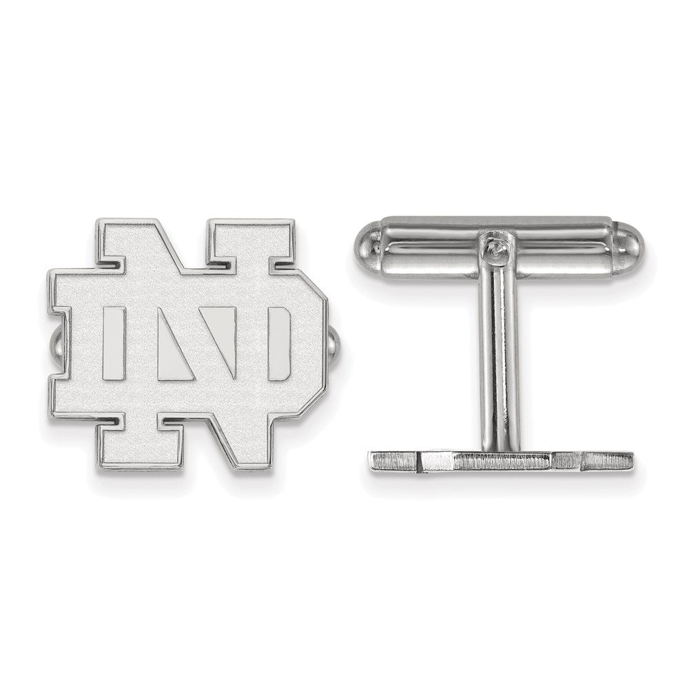 Sterling Silver Rhodium-plated University of Notre Dame Cuff Links