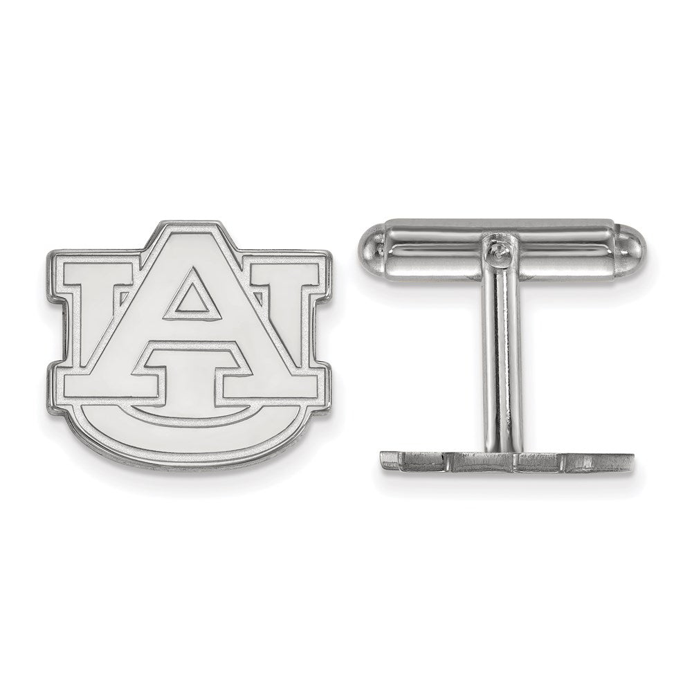 Sterling Silver Rhodium-plated Auburn University Cuff Link