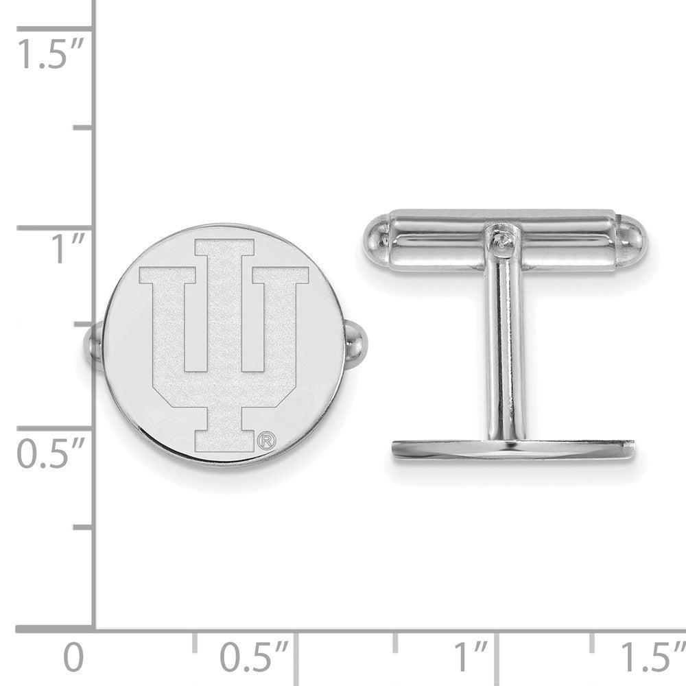 Sterling Silver Rhodium-plated Indiana University Cuff Links