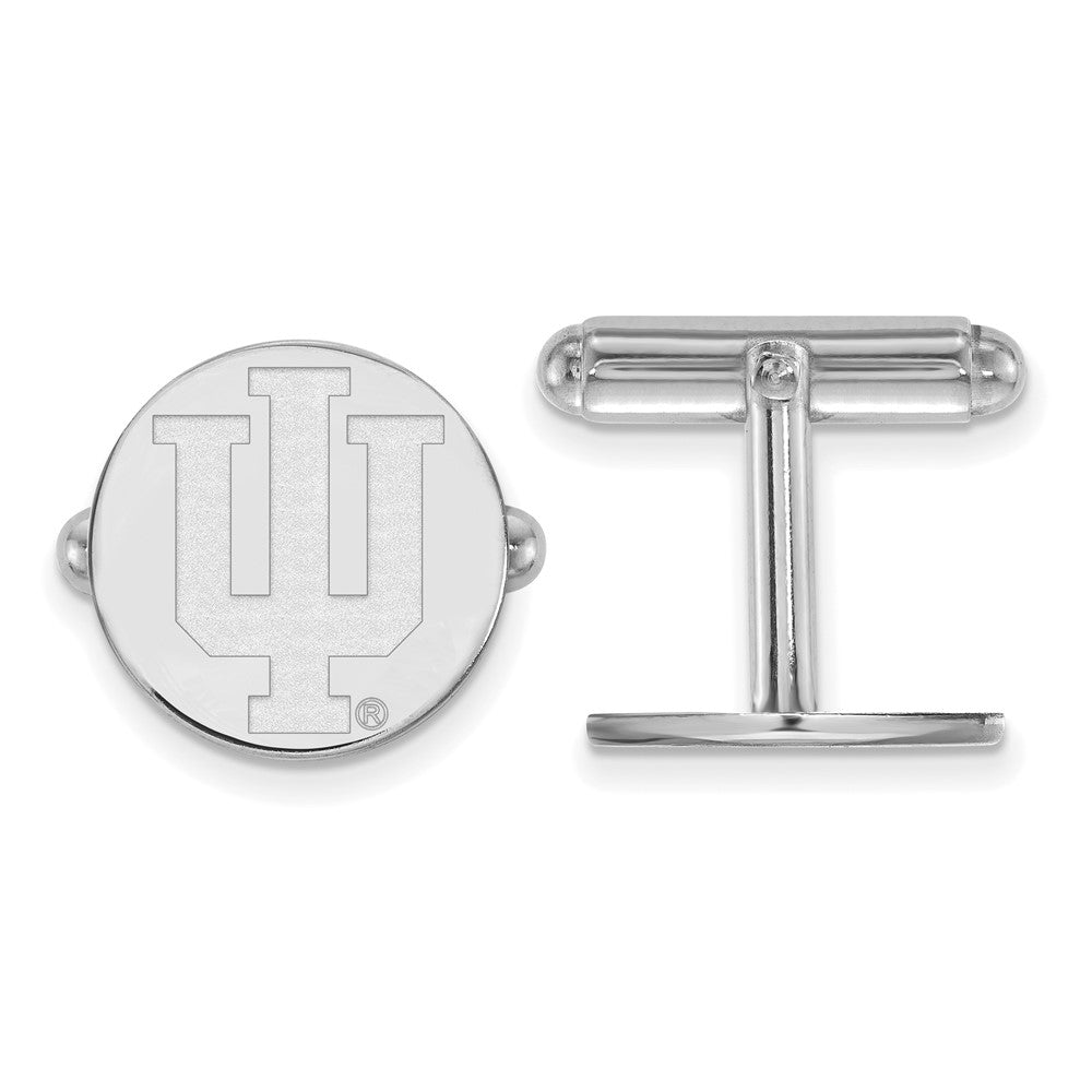 Sterling Silver Rhodium-plated Indiana University Cuff Links