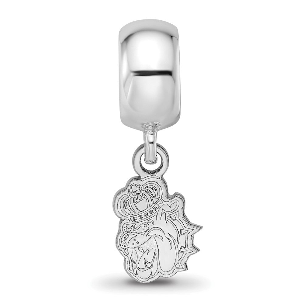 Sterling Silver Rhodium-plated James Madison University XS Dangle Bead
