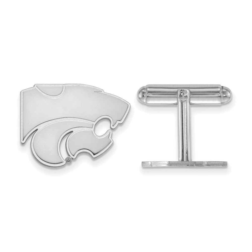 Sterling Silver Rhodium-plated Kansas State University Cuff Links