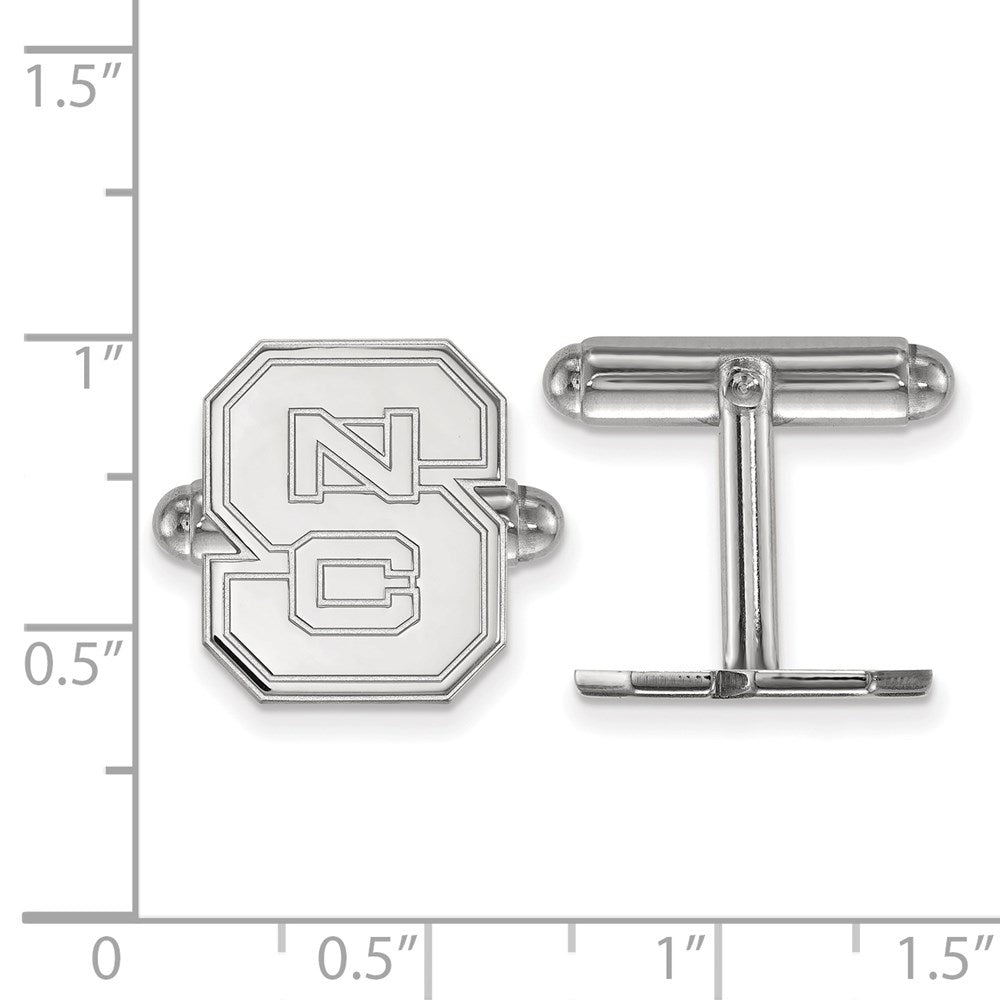 Sterling Silver Rhodium-plated North Carolina State U. Cuff Links