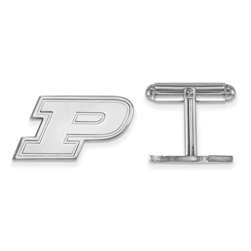 Sterling Silver Rhodium-plated Purdue Univ. Cuff Links