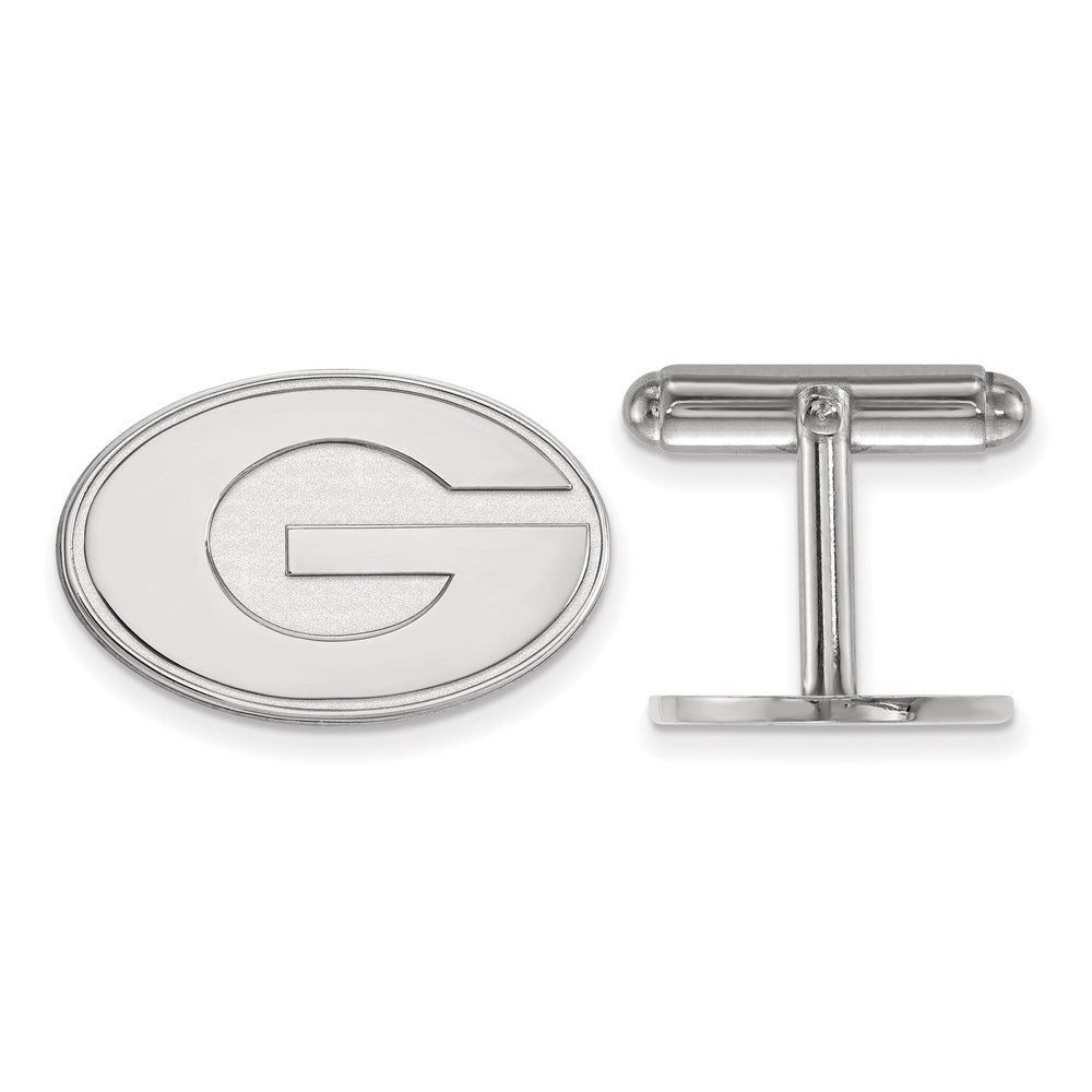 Sterling Silver Rhodium-plated University of Georgia Cuff Links