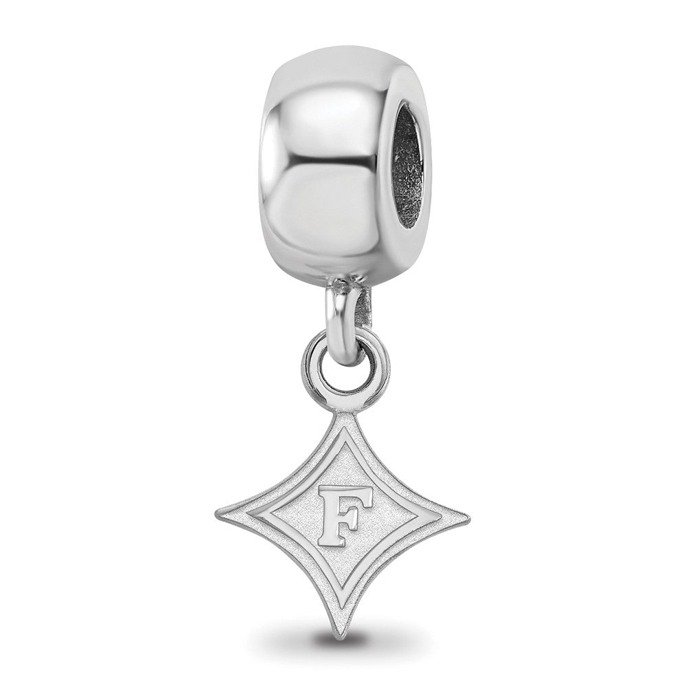 Sterling Silver Rhodium-plated Furman University XS Dangle Bead