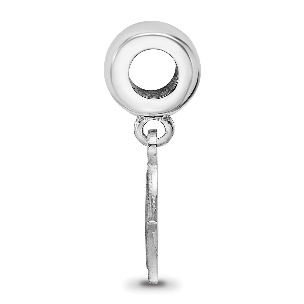 Sterling Silver Rhodium-plated Furman University Small Dangle Bead