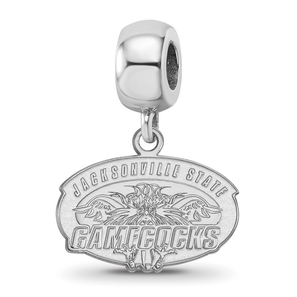 Sterling Silver Rhodium-plated Jacksonville State U. Small Dangle Bead