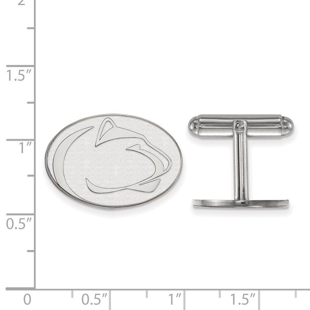 Sterling Silver Rhodium-plated Penn State University Cuff Links