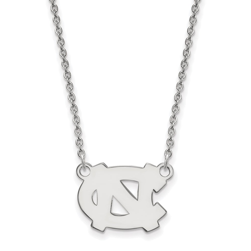 Sterling Silver Rhodium-plated U. of North Carolina Small Pendant Necklace