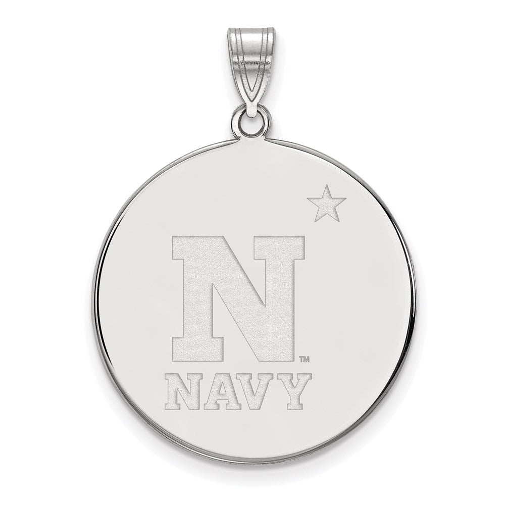 Sterling Silver Rhodium-plated US Naval Academy XL Disc Pendant