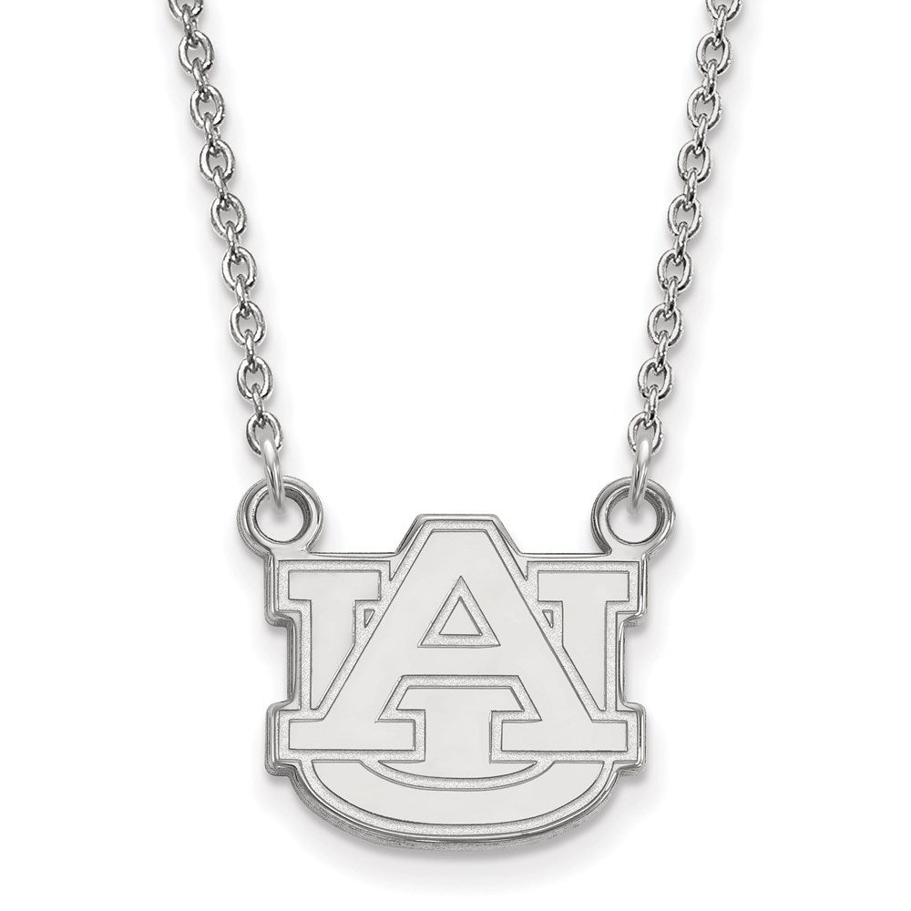 Sterling Silver Rhodium-plated Auburn University Small Pendant Necklace