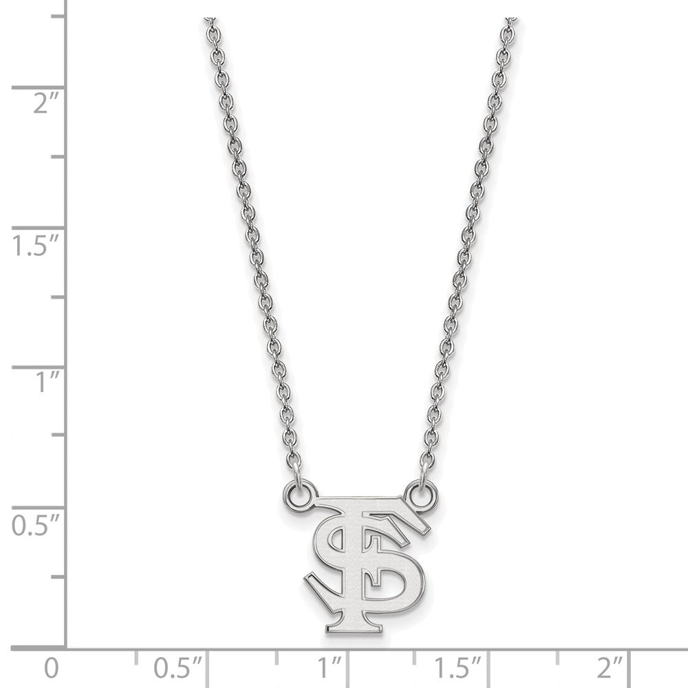 Sterling Silver Rhodium-plated Florida State U. Small Pendant Necklace