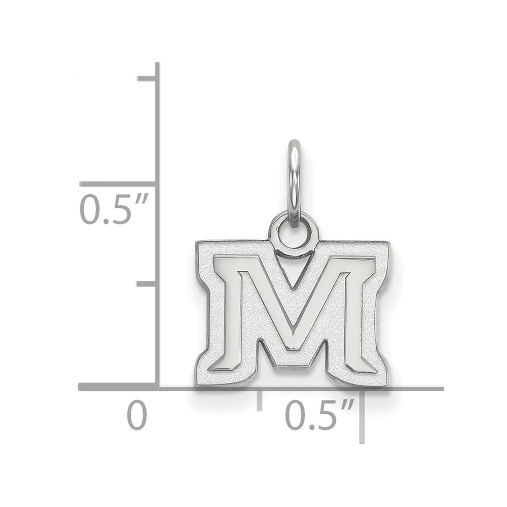 Sterling Silver Rhodium-plated Montana State University XS Pendant