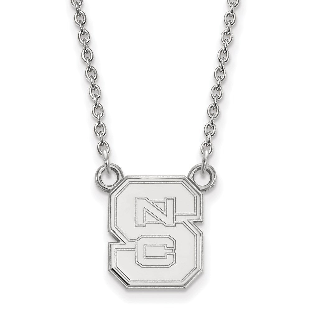 Sterling Silver Rhodium-plated N. Carolina State U. Small Pendant Necklace