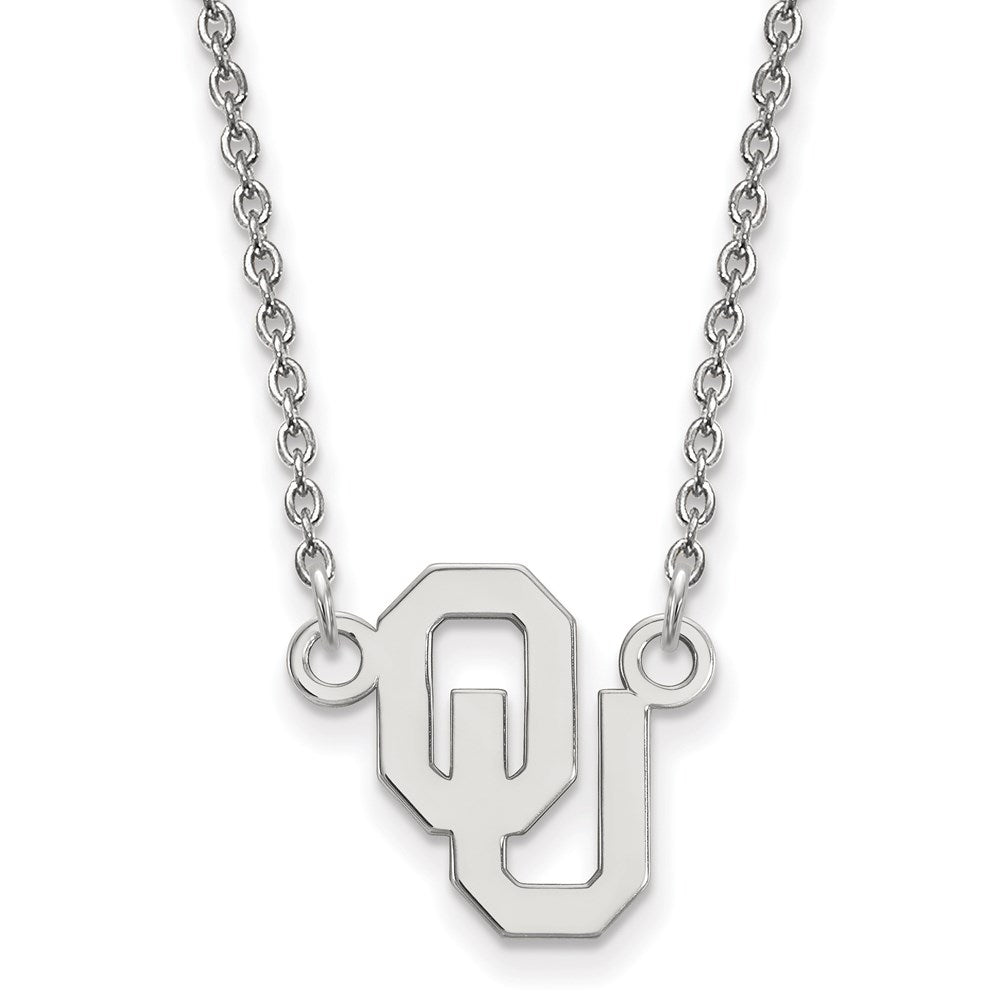 10K White Gold U. of Oklahoma Small Pendant Necklace