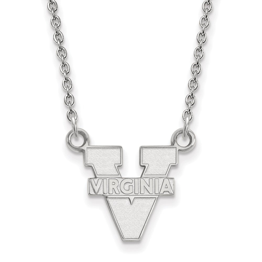 Sterling Silver Rhodium-plated Univ. of Virginia Small Pendant Necklace