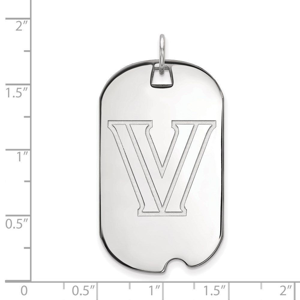 Sterling Silver Rhodium-plated Villanova University Large Dog Tag