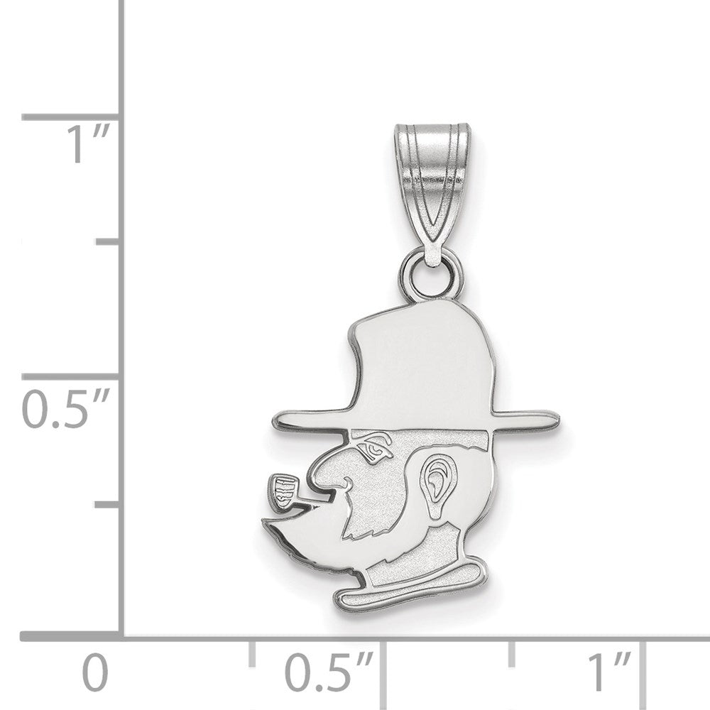 Sterling Silver Rhodium-plated Appalachian State U. Medium Pendant