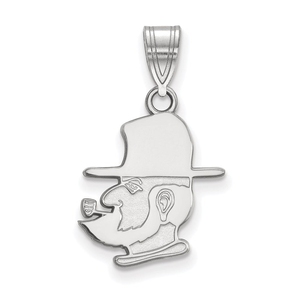 Sterling Silver Rhodium-plated Appalachian State U. Medium Pendant