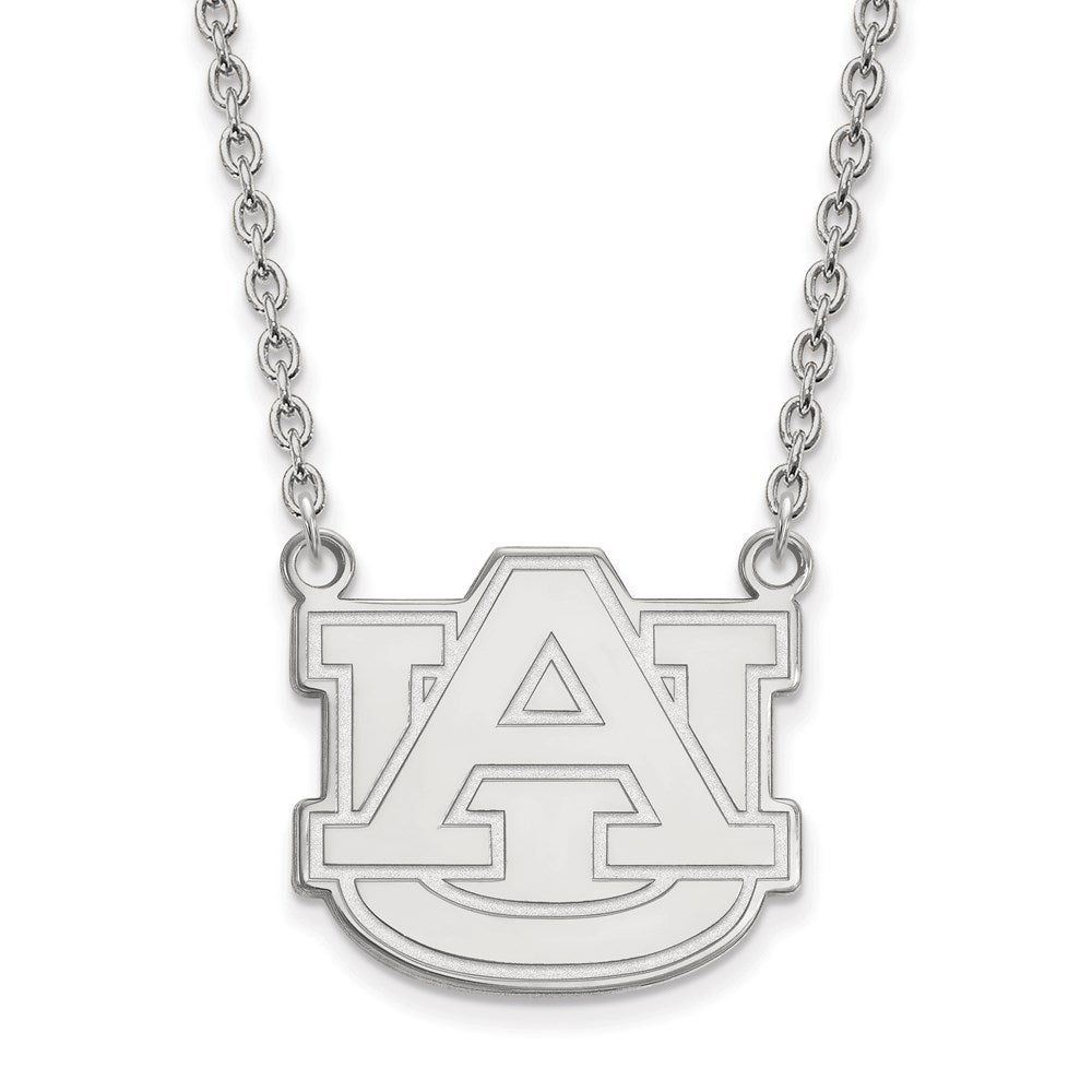 Sterling Silver Rhodium-plated Auburn University Large Pendant Necklace