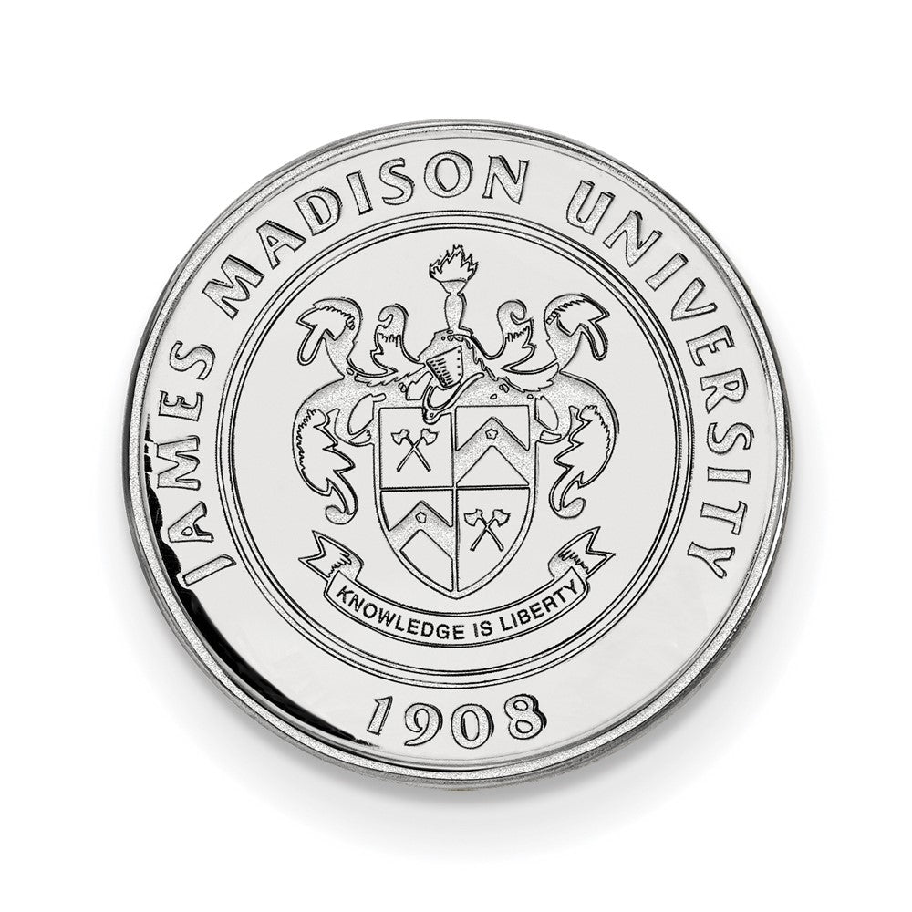 Sterling Silver Rhodium-plated James Madison University Crest Lapel Pin