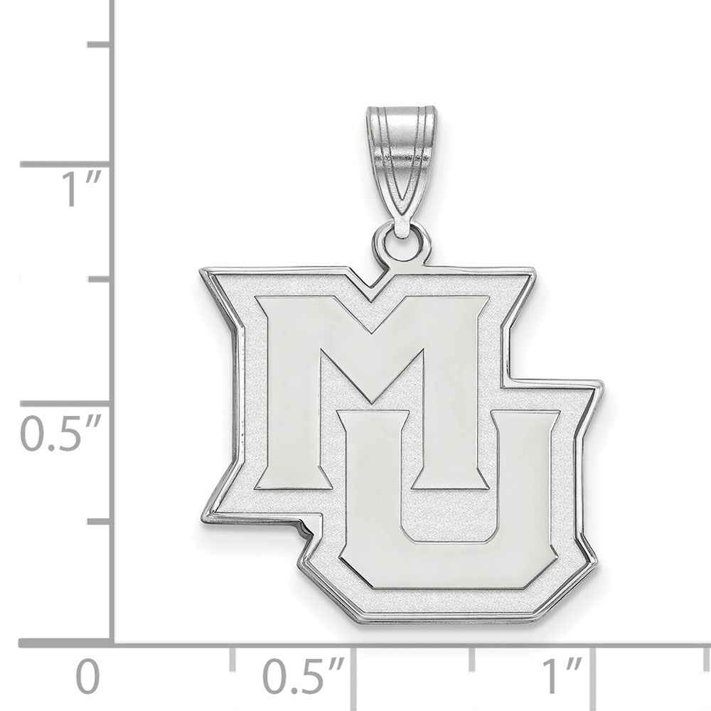 Sterling Silver Rhodium-plated Marquette University Large Pendant