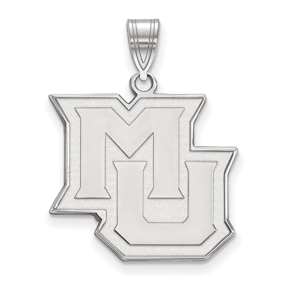 Sterling Silver Rhodium-plated Marquette University Large Pendant