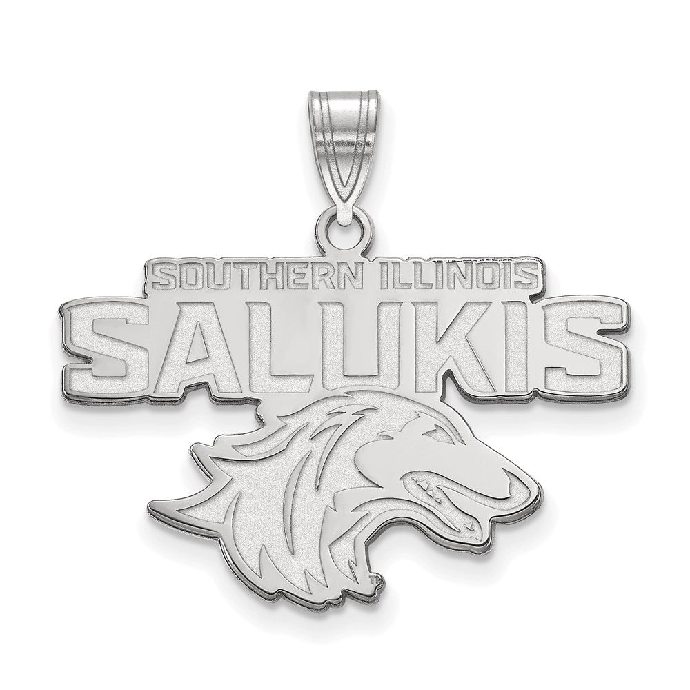 Sterling Silver Rhodium-plated Southern Illinois Univ. Large Pendant