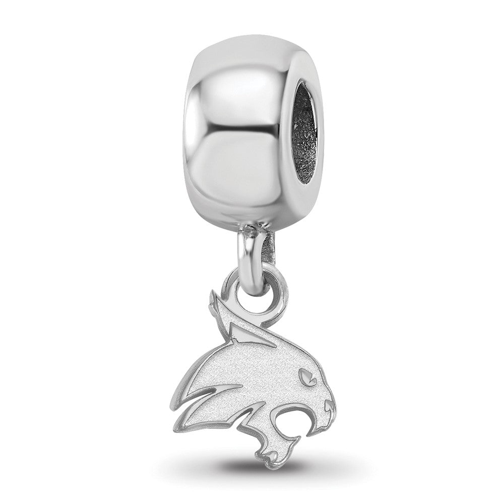 Sterling Silver Rhodium-plated Texas State University XS Dangle Bead