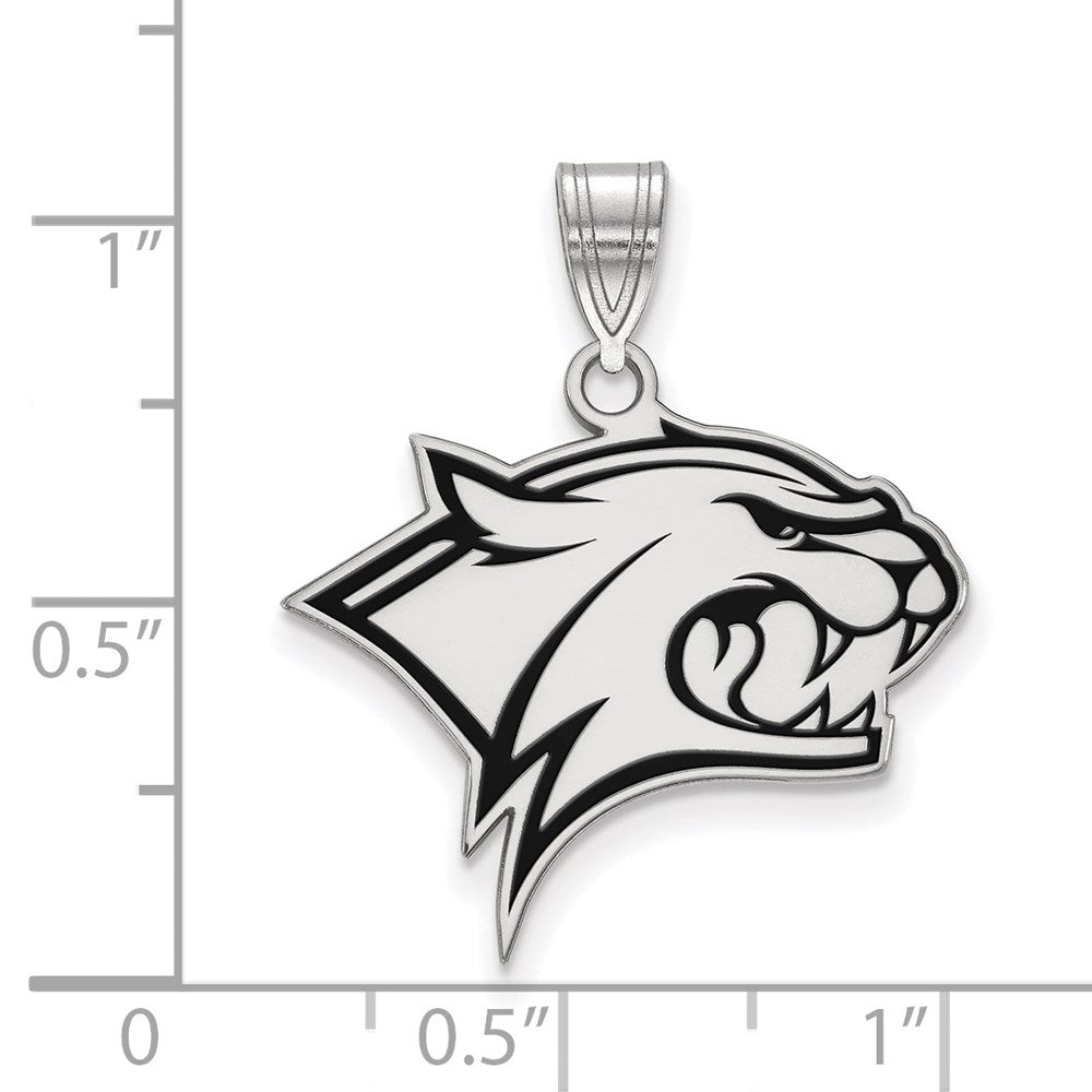 Sterling Silver Rhodium-plated U. of New Hampshire Large Enamel Pendant